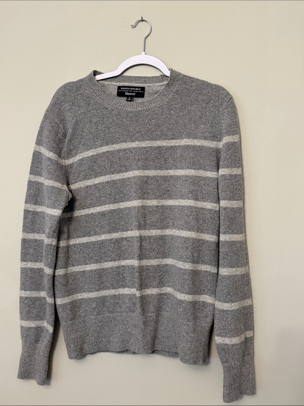 Banana Republic Filpucci Italian Yarn Merino Wool Striped Crewneck Sweater M